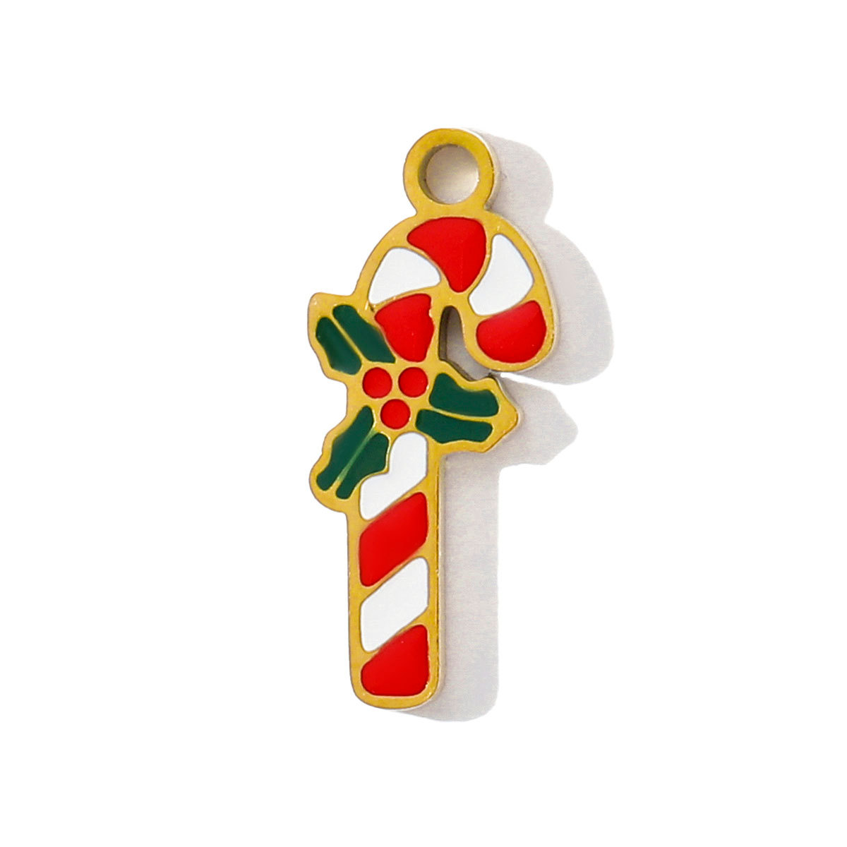 6pcs/pack Stainless Steel Enamel Snowman Gift Box Necklace Pendant Elk Deer Bell DIY Charms Woman Christmas Tree Jewelry