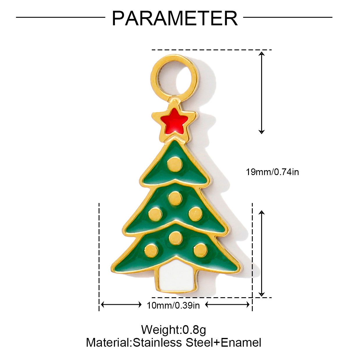 6pcs/pack Stainless Steel Enamel Christmas Tree House Necklace Pendant Santa Claus DIY Charms Woman Gingerbread Man Jewelry