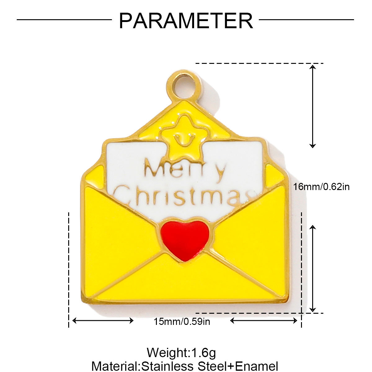 6pcs/pack Stainless Steel Enamel Christmas Tree House Necklace Pendant Santa Claus DIY Charms Woman Gingerbread Man Jewelry