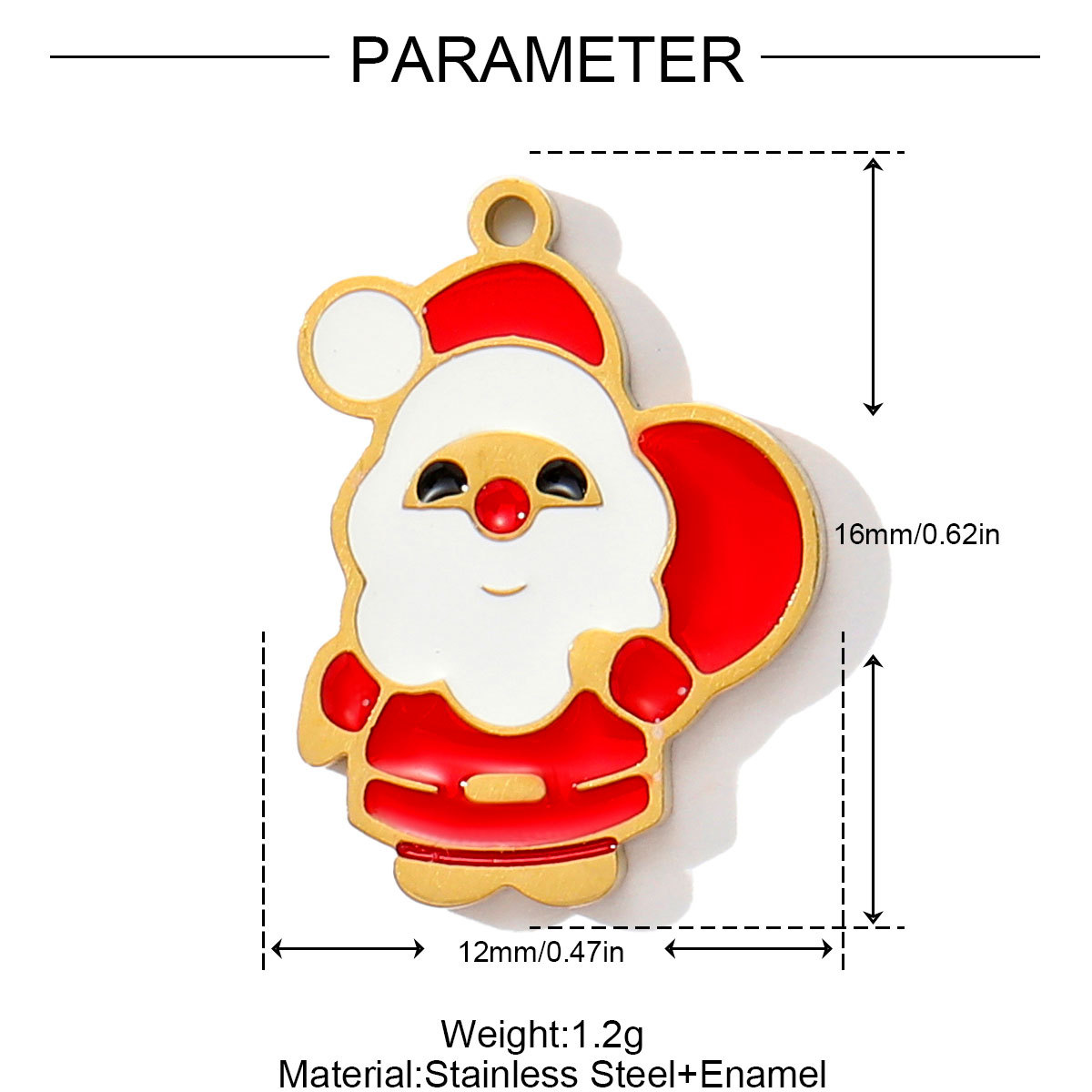 6pcs/pack Stainless Steel Enamel Christmas Tree House Necklace Pendant Santa Claus DIY Charms Woman Gingerbread Man Jewelry