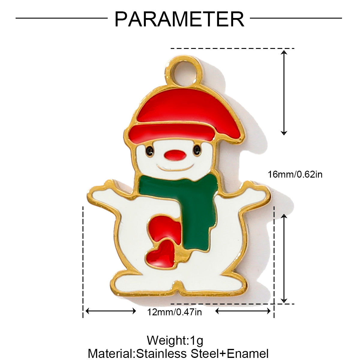 6pcs/pack Stainless Steel Enamel Christmas Tree House Necklace Pendant Santa Claus DIY Charms Woman Gingerbread Man Jewelry