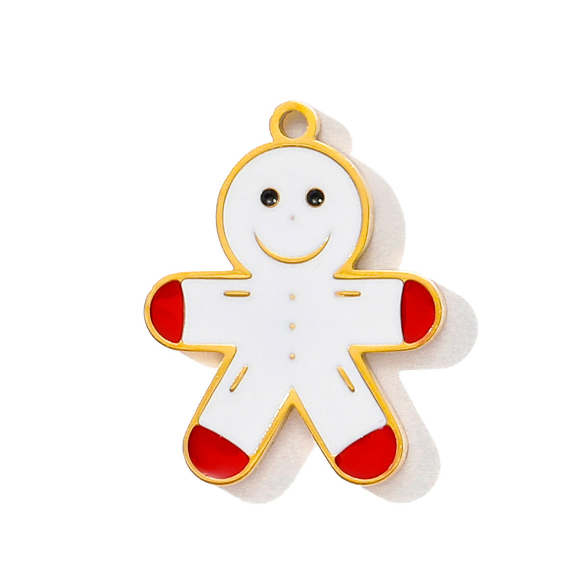 6pcs/pack Stainless Steel Enamel Christmas Tree House Necklace Pendant Santa Claus DIY Charms Woman Gingerbread Man Jewelry