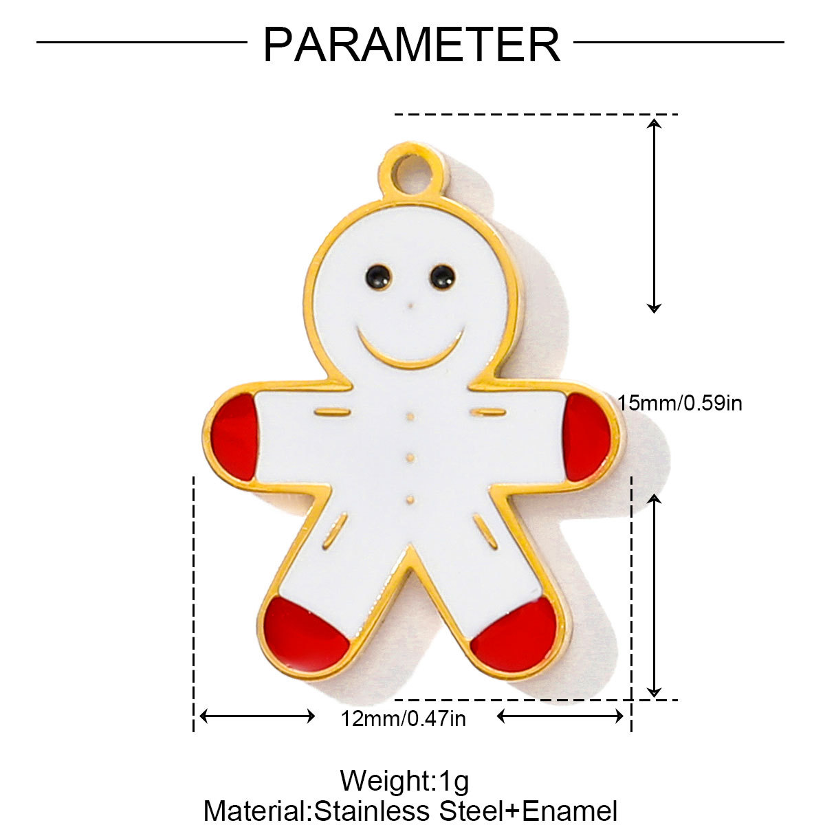 6pcs/pack Stainless Steel Enamel Christmas Tree House Necklace Pendant Santa Claus DIY Charms Woman Gingerbread Man Jewelry