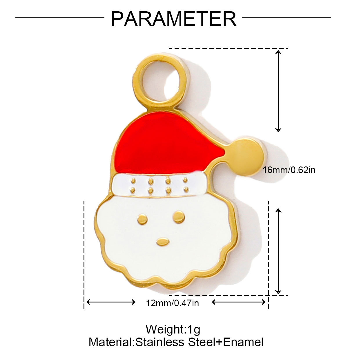 6pcs/pack Stainless Steel Enamel Christmas Tree House Necklace Pendant Santa Claus DIY Charms Woman Gingerbread Man Jewelry