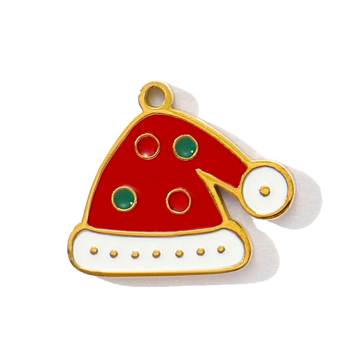 6pcs/pack Stainless Steel Enamel Christmas Tree House Necklace Pendant Santa Claus DIY Charms Woman Gingerbread Man Jewelry