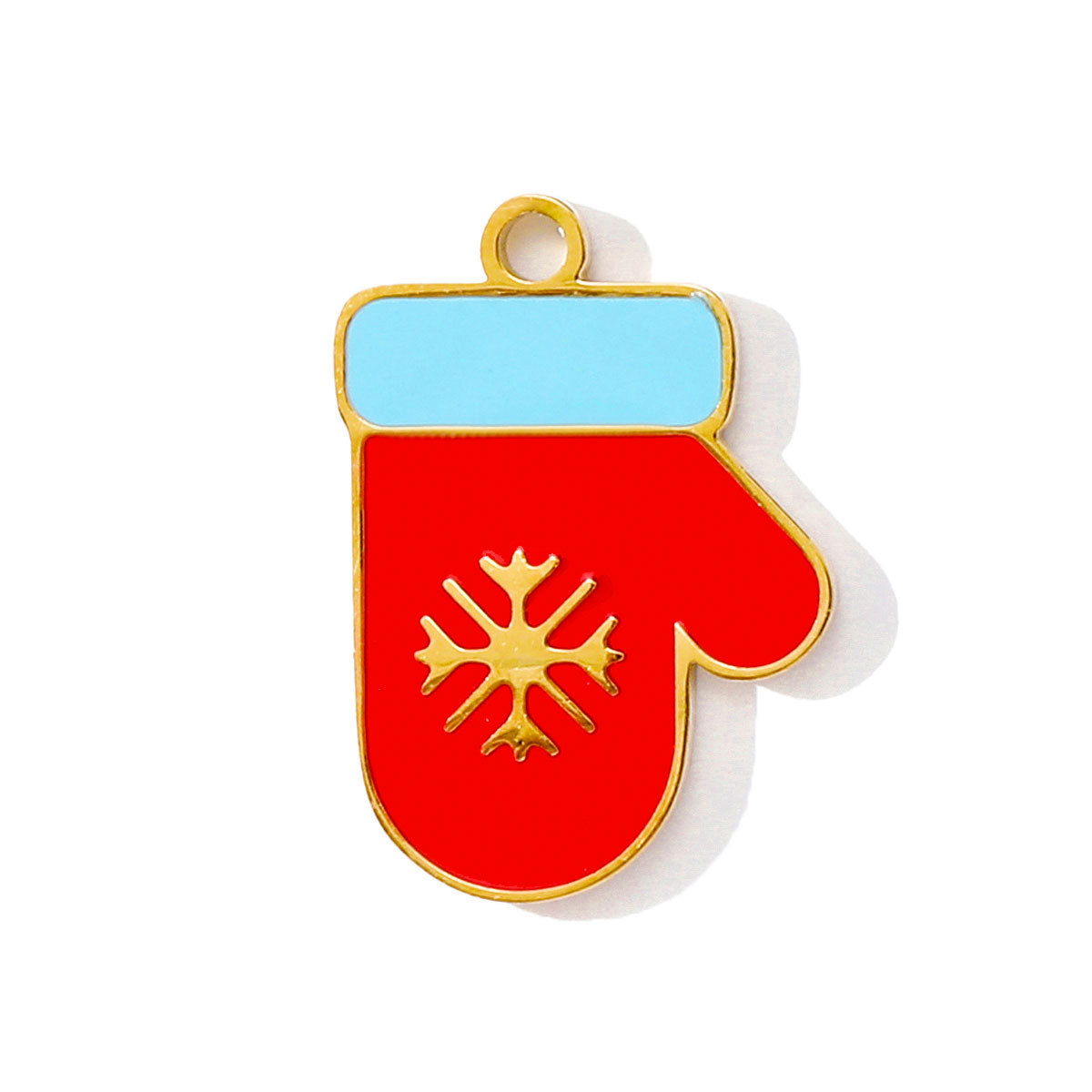 6pcs/pack Stainless Steel Enamel Christmas Tree House Necklace Pendant Santa Claus DIY Charms Woman Gingerbread Man Jewelry