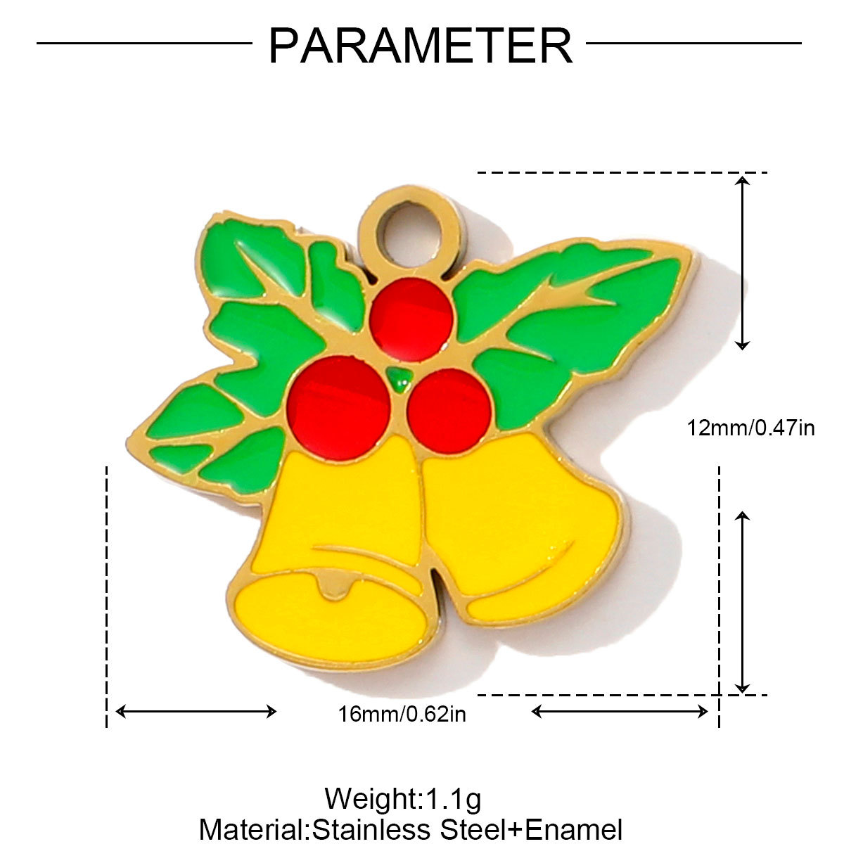 6pcs/pack Stainless Steel Enamel Christmas Tree House Necklace Pendant Santa Claus DIY Charms Woman Gingerbread Man Jewelry