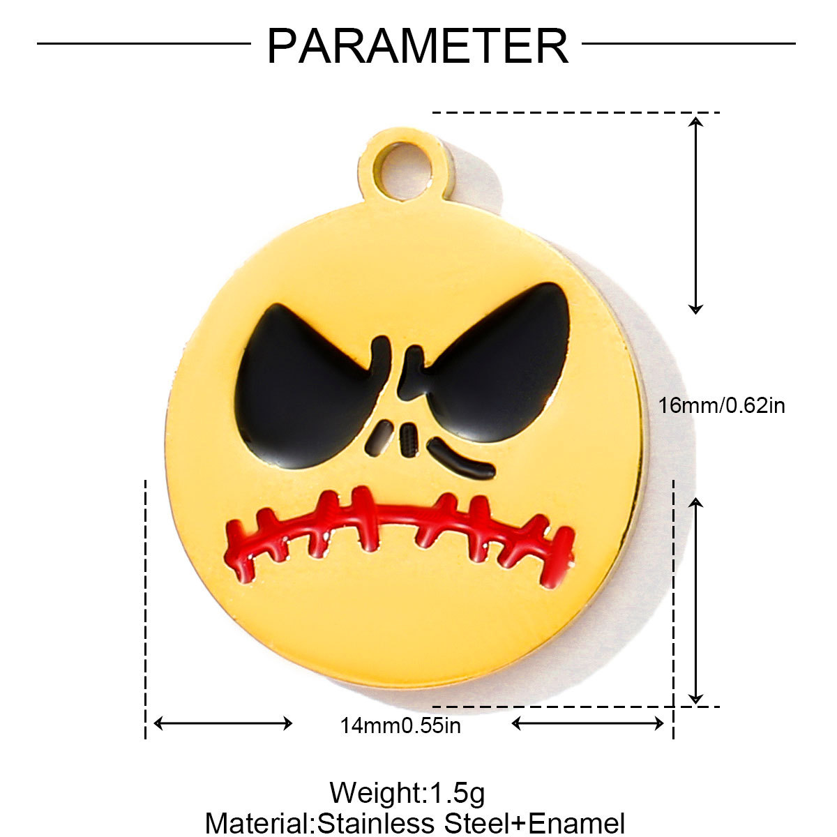 6pcs/pack Stainless Steel Enamel Pumpkin Ghost Necklace Pendant Mummy Vampire Witch Hat DIY Charms Halloween Owl Jewelry
