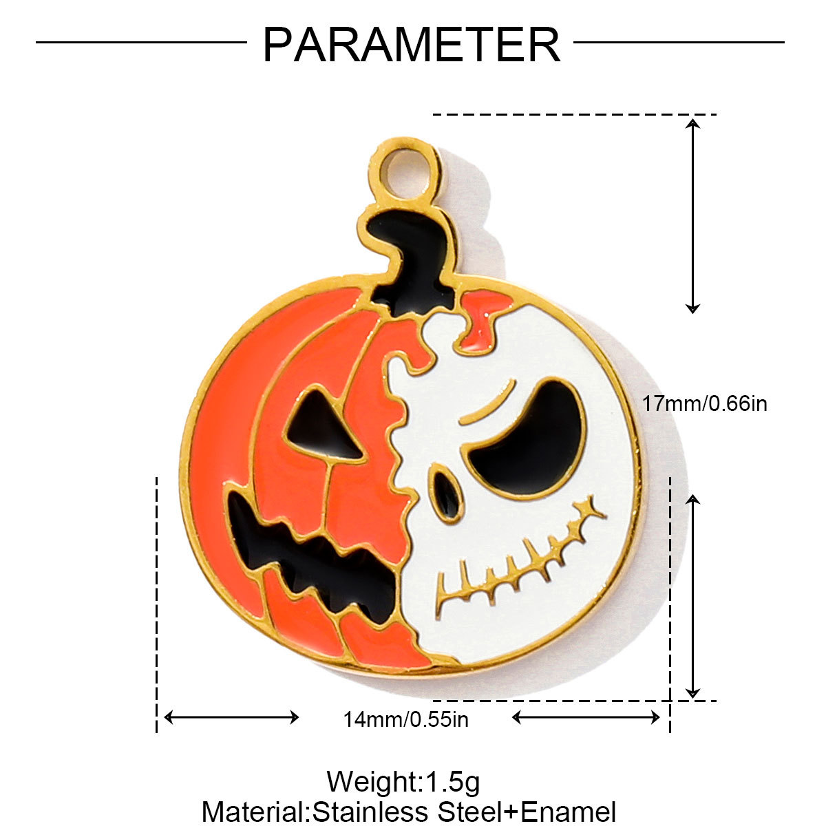 6pcs/pack Stainless Steel Enamel Pumpkin Ghost Necklace Pendant Mummy Vampire Witch Hat DIY Charms Halloween Owl Jewelry