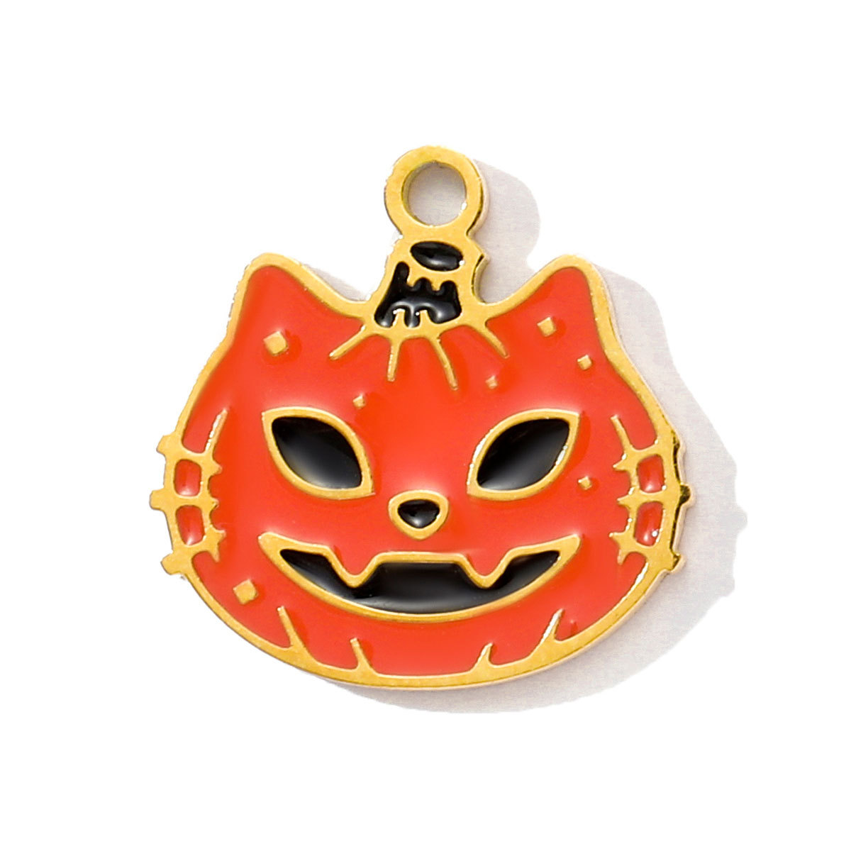 6pcs/pack Stainless Steel Enamel Pumpkin Ghost Necklace Pendant Mummy Vampire Witch Hat DIY Charms Halloween Owl Jewelry