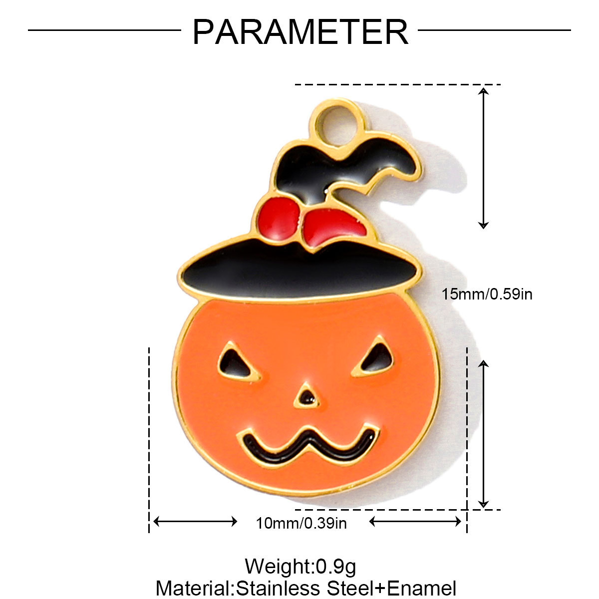 6pcs/pack Stainless Steel Enamel Pumpkin Ghost Necklace Pendant Mummy Vampire Witch Hat DIY Charms Halloween Owl Jewelry