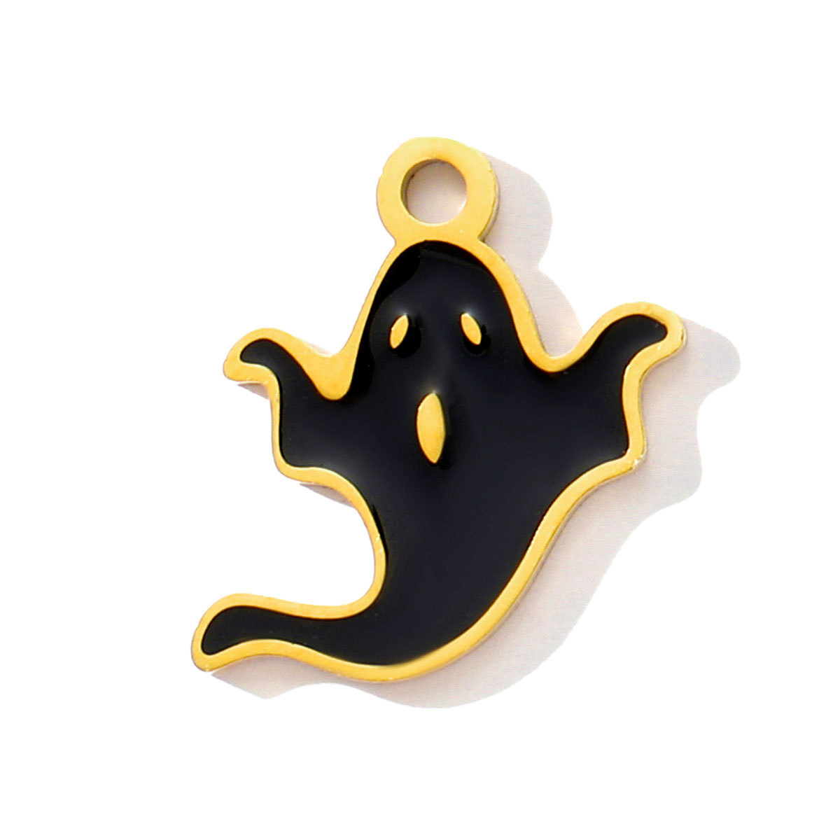 6pcs/pack Stainless Steel Enamel Pumpkin Ghost Necklace Pendant Mummy Vampire Witch Hat DIY Charms Halloween Owl Jewelry