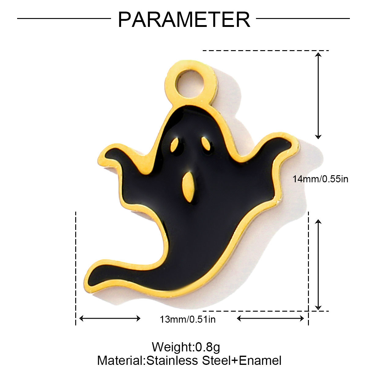 6pcs/pack Stainless Steel Enamel Pumpkin Ghost Necklace Pendant Mummy Vampire Witch Hat DIY Charms Halloween Owl Jewelry