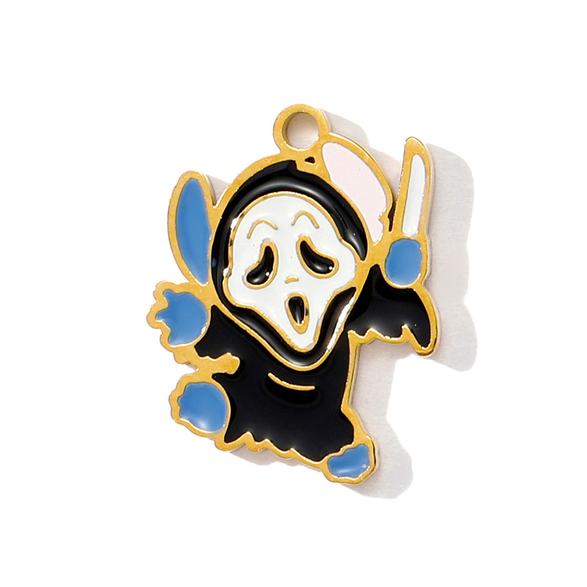 6pcs/pack Stainless Steel Enamel Pumpkin Ghost Necklace Pendant Mummy Vampire Witch Hat DIY Charms Halloween Owl Jewelry