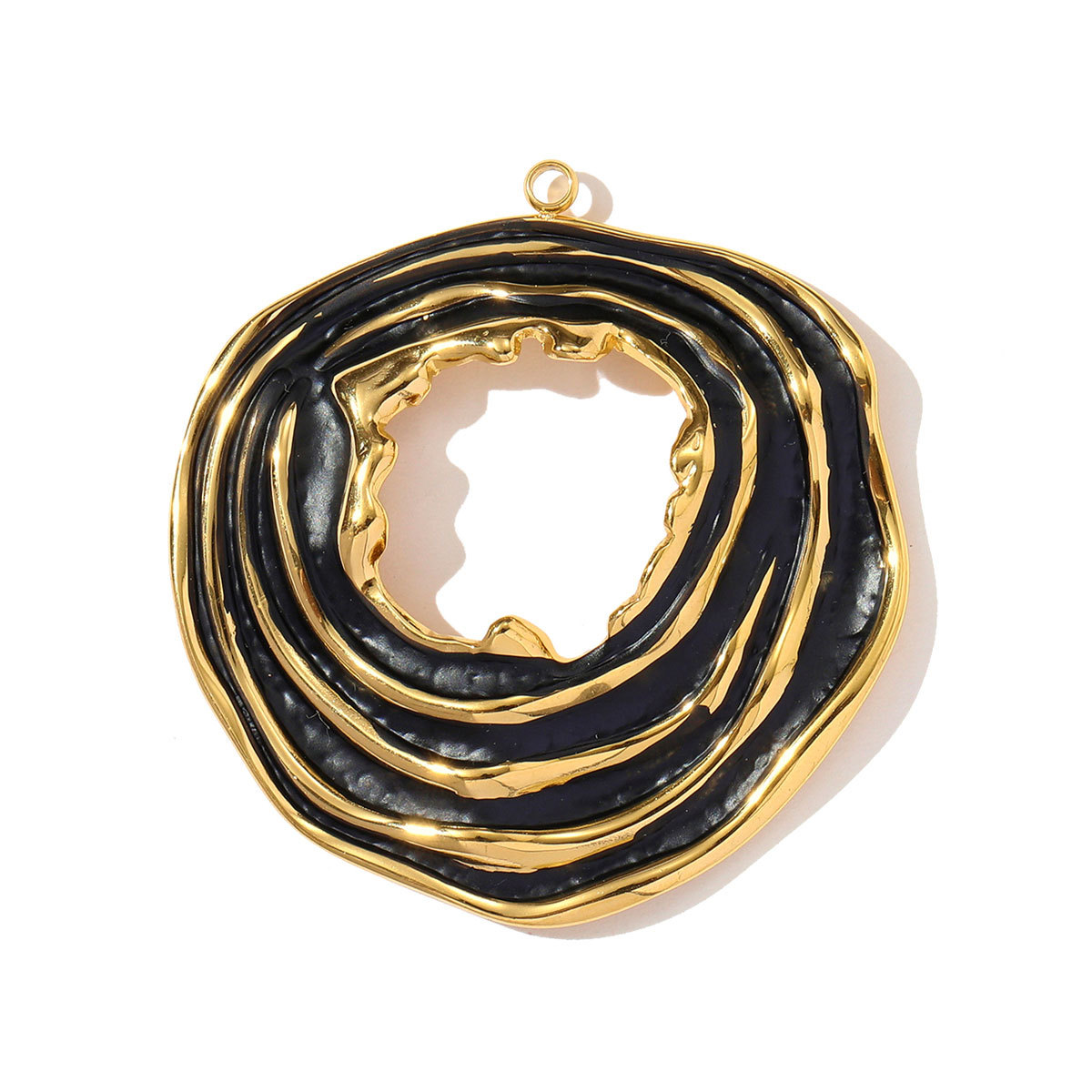 6pcs/pack Stainless Steel Enamel Flower Necklace Pendant Gemotric Big size Swirl DIY Earring Charm Women Hollow Leaf Jewelry