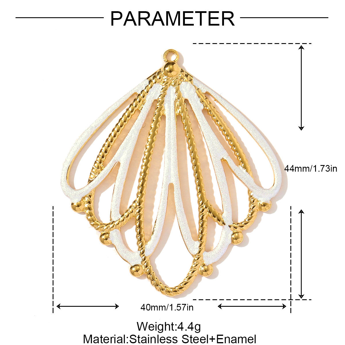 6pcs/pack Stainless Steel Enamel Flower Necklace Pendant Gemotric Big size Swirl DIY Earring Charm Women Hollow Leaf Jewelry