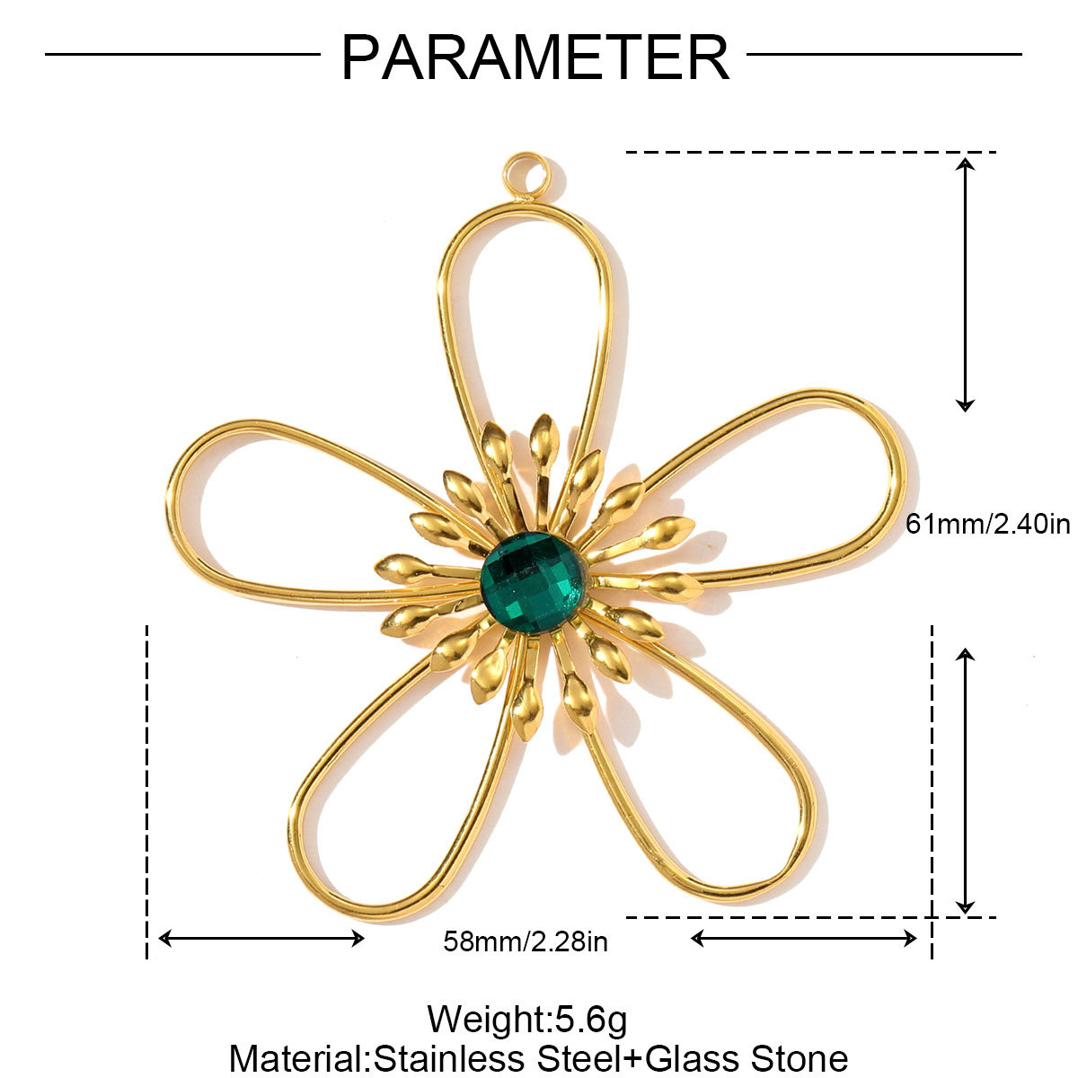 6pcs/pack Stainless Steel Enamel Flower Necklace Pendant Gemotric Big size Swirl DIY Earring Charm Women Hollow Leaf Jewelry