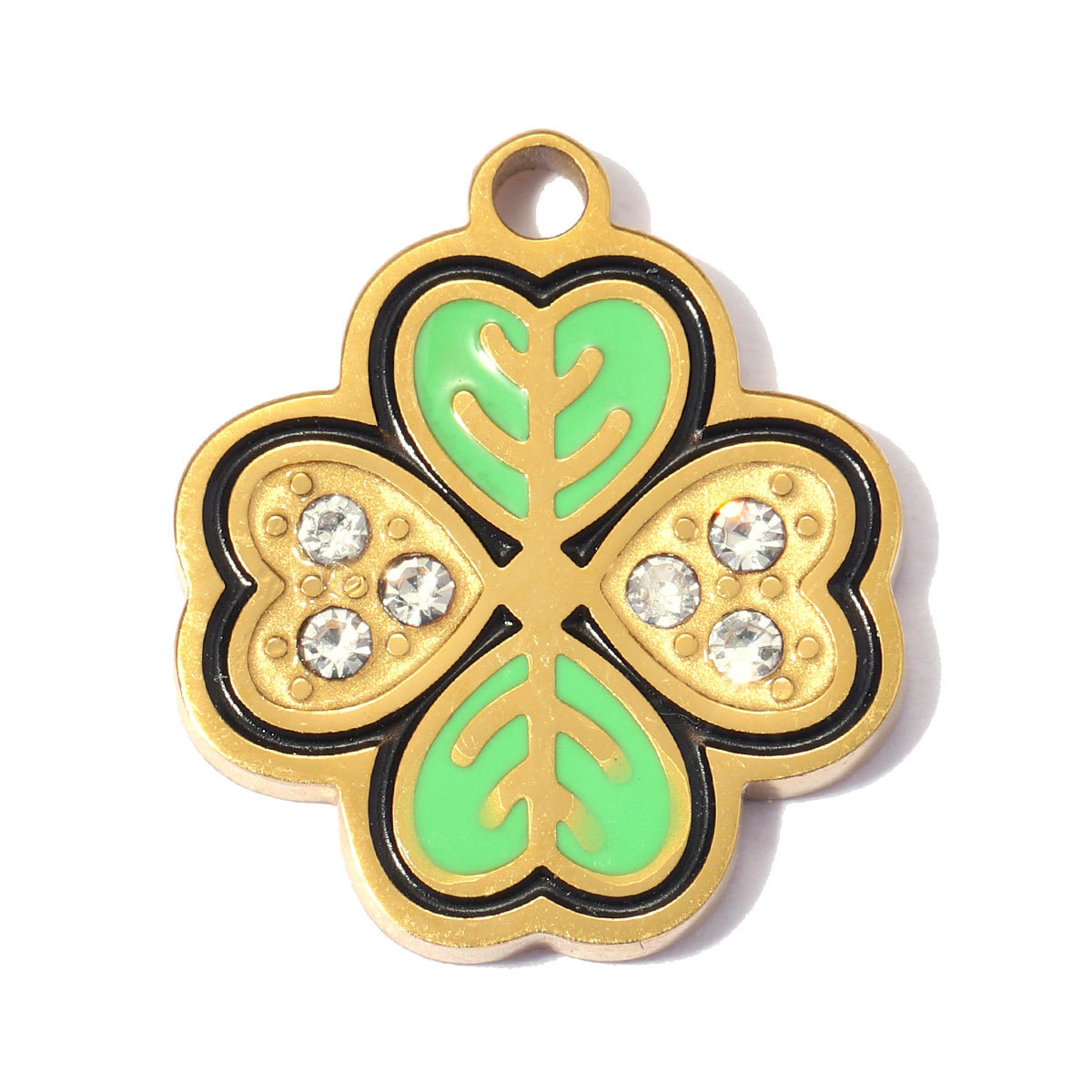 6pcs/pack Stainless Steel Clover Life Tree Flower DIY Bracelet Charms Lover Dog Cat Bear Necklace Pendants Woman Eye Heart Shoe Accessory