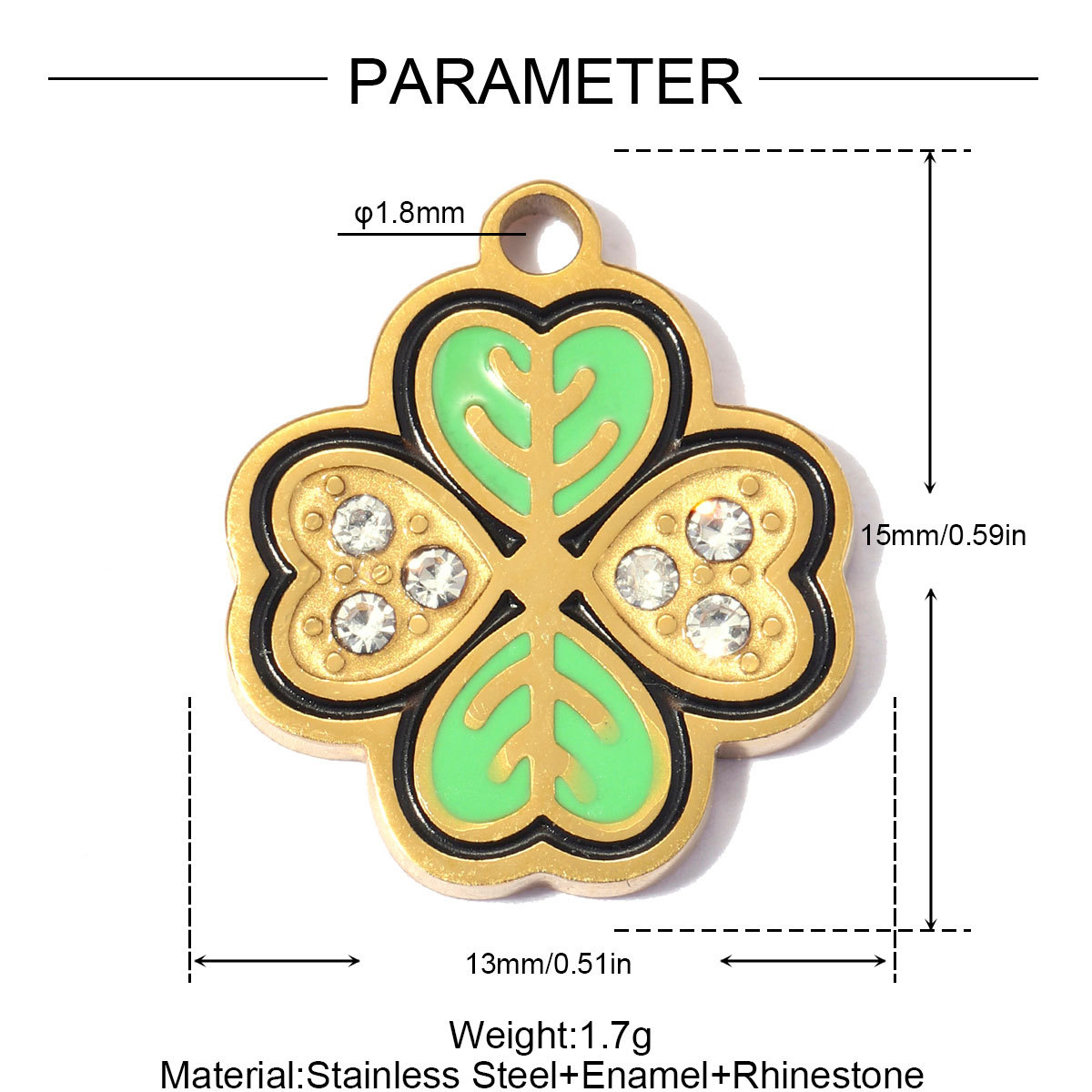 6pcs/pack Stainless Steel Clover Life Tree Flower DIY Bracelet Charms Lover Dog Cat Bear Necklace Pendants Woman Eye Heart Shoe Accessory