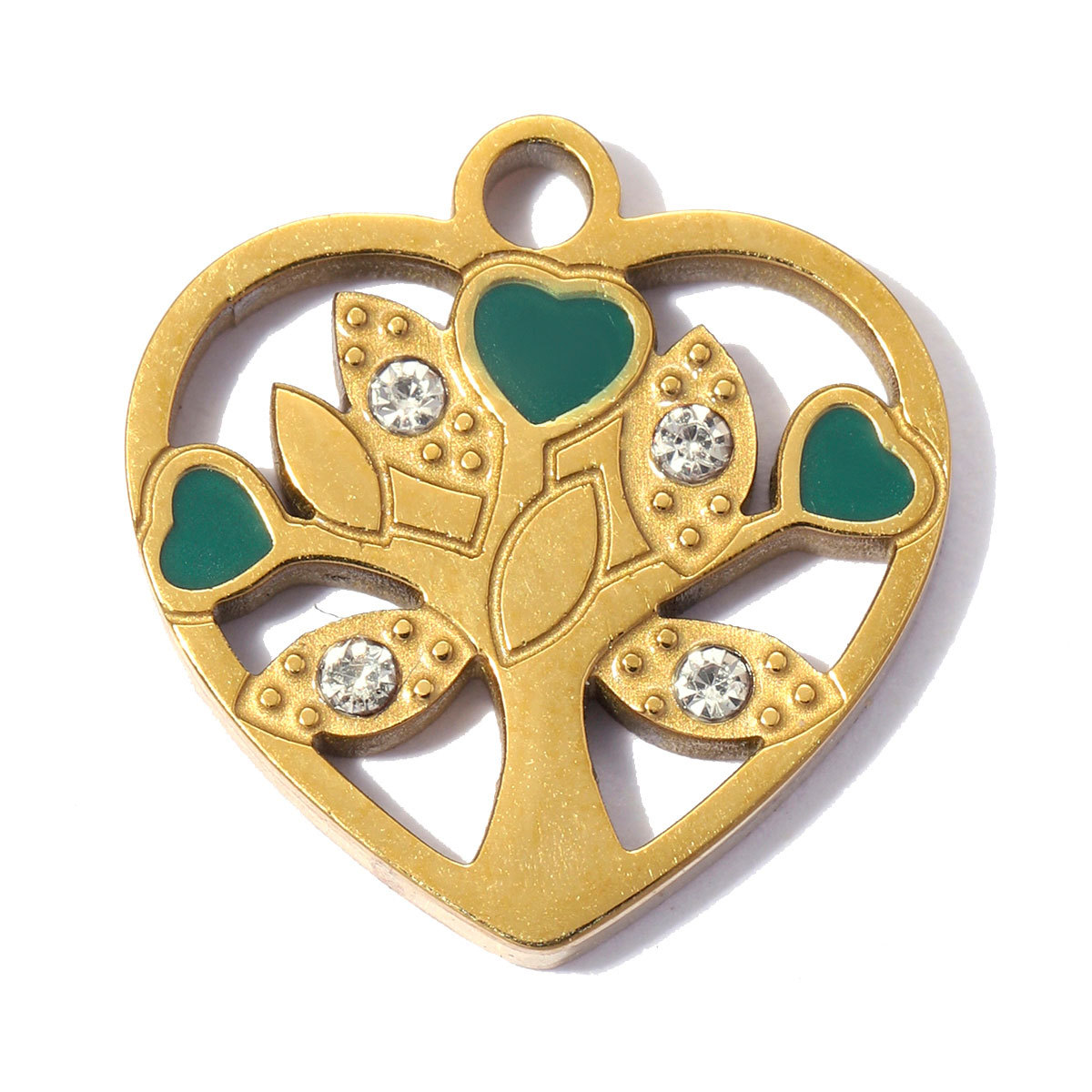 6pcs/pack Stainless Steel Clover Life Tree Flower DIY Bracelet Charms Lover Dog Cat Bear Necklace Pendants Woman Eye Heart Shoe Accessory