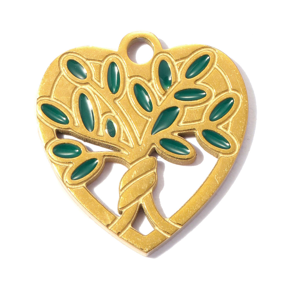 6pcs/pack Stainless Steel Clover Life Tree Flower DIY Bracelet Charms Lover Dog Cat Bear Necklace Pendants Woman Eye Heart Shoe Accessory
