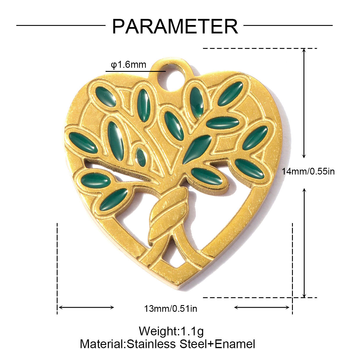 6pcs/pack Stainless Steel Clover Life Tree Flower DIY Bracelet Charms Lover Dog Cat Bear Necklace Pendants Woman Eye Heart Shoe Accessory