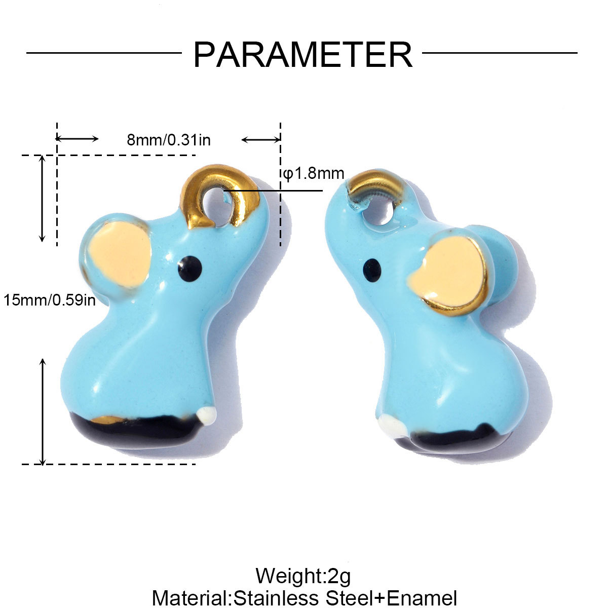 6pcs/pack Stainless Steel Enamel Mouse Sheep Cow DIY Bracelet Charms Bird Owl Necklace Pendants Woman Chill Star Shoe Accessory