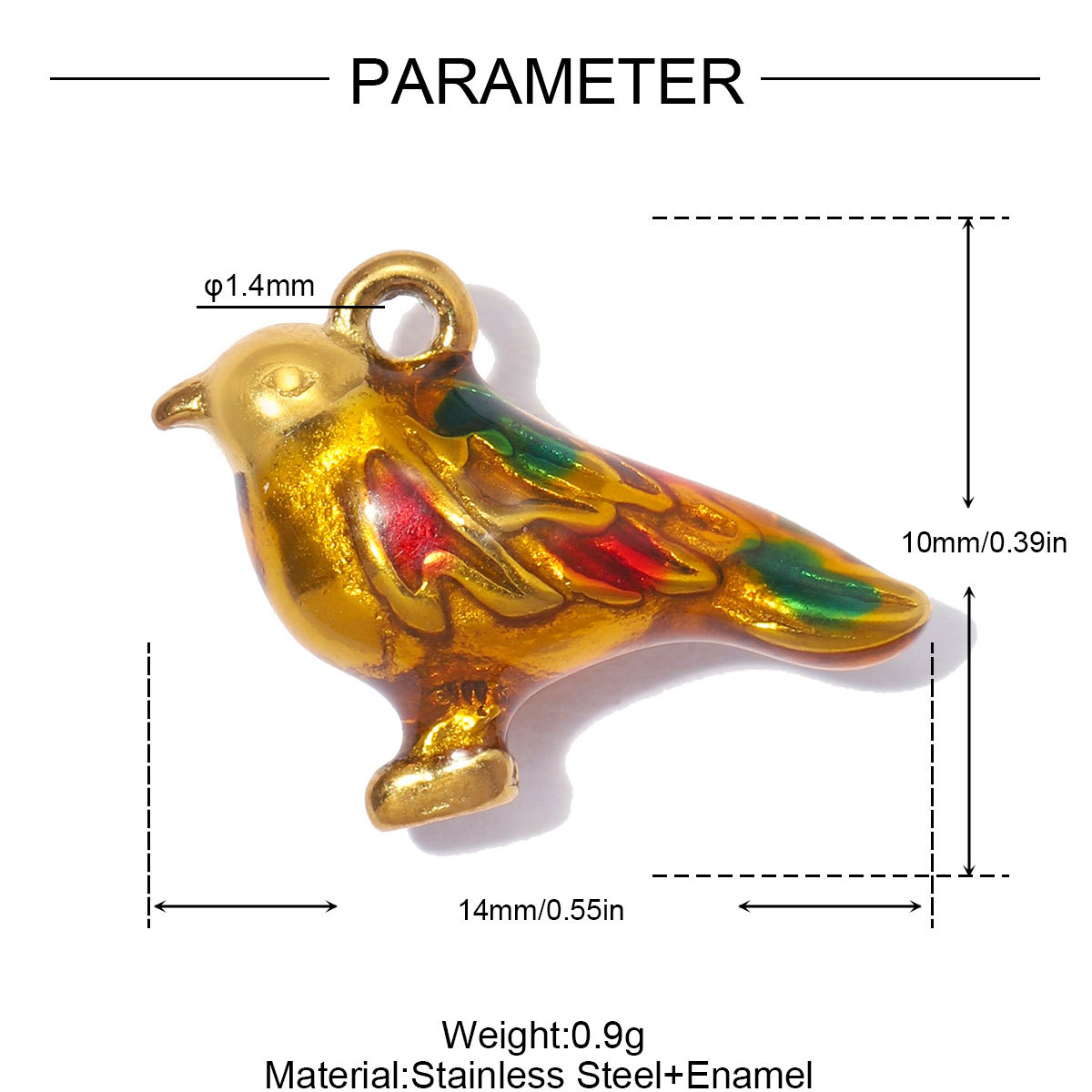 6pcs/pack Stainless Steel Enamel Mouse Sheep Cow DIY Bracelet Charms Bird Owl Necklace Pendants Woman Chill Star Shoe Accessory