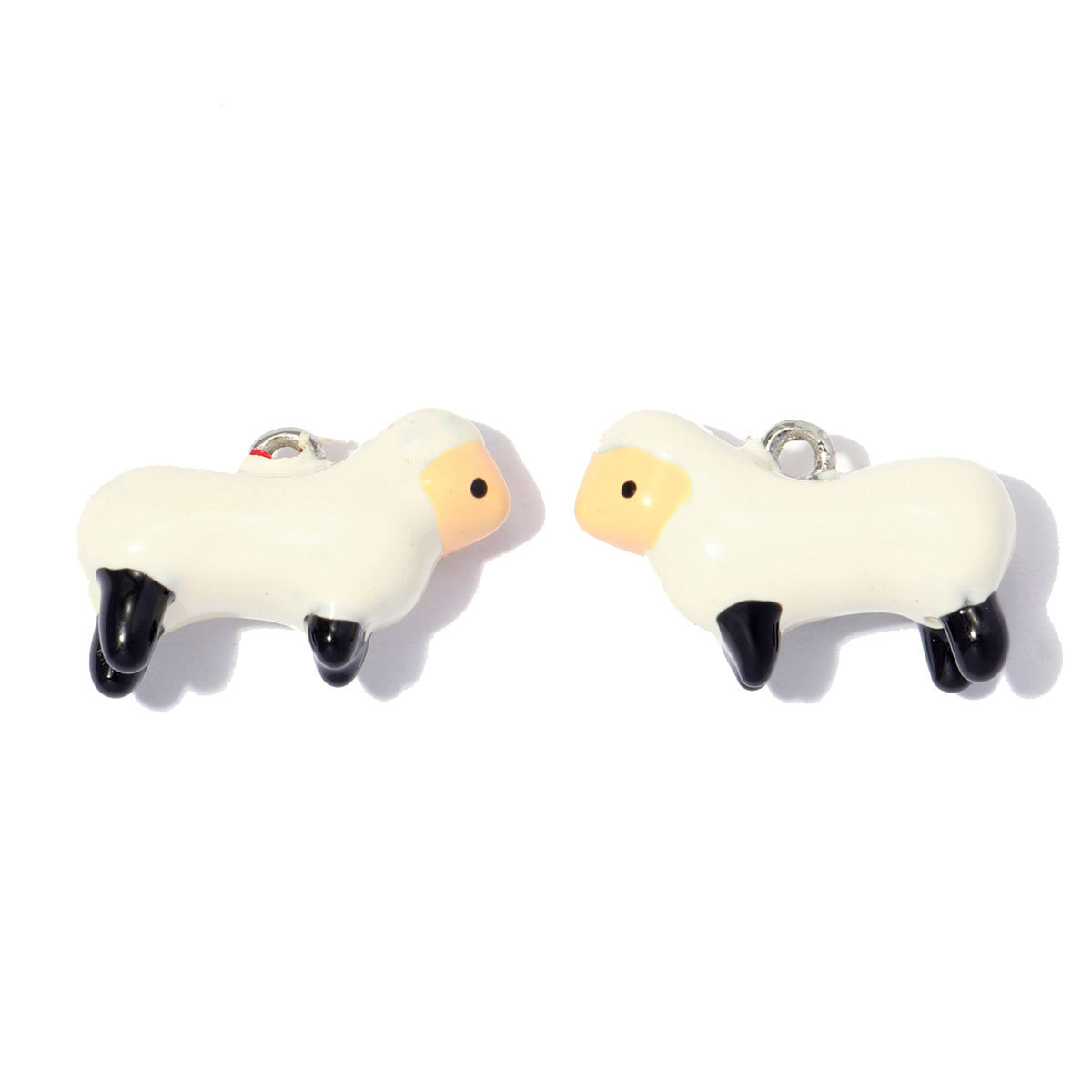 6pcs/pack Stainless Steel Enamel Mouse Sheep Cow DIY Bracelet Charms Bird Owl Necklace Pendants Woman Chill Star Shoe Accessory