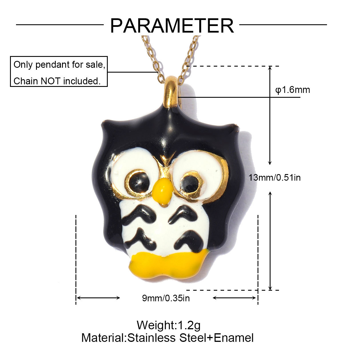 6pcs/pack Stainless Steel Enamel Mouse Sheep Cow DIY Bracelet Charms Bird Owl Necklace Pendants Woman Chill Star Shoe Accessory