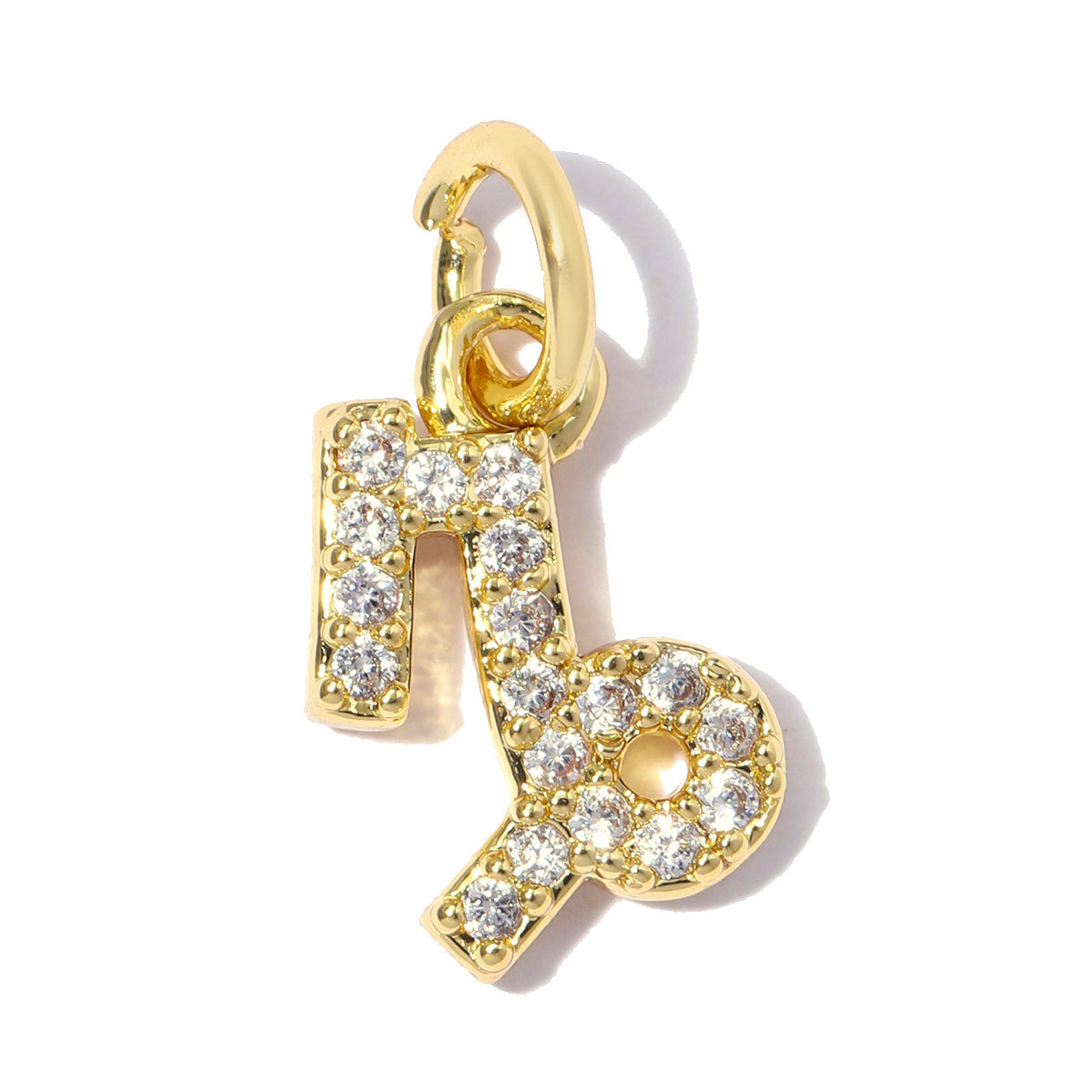 6pcs/pack Copper Zircon Zodiac Signs DIY Bracelet Charms Libra Leo Sagittarius Necklace Pendants Woman 18K Real Gold Jewelry Wholesale