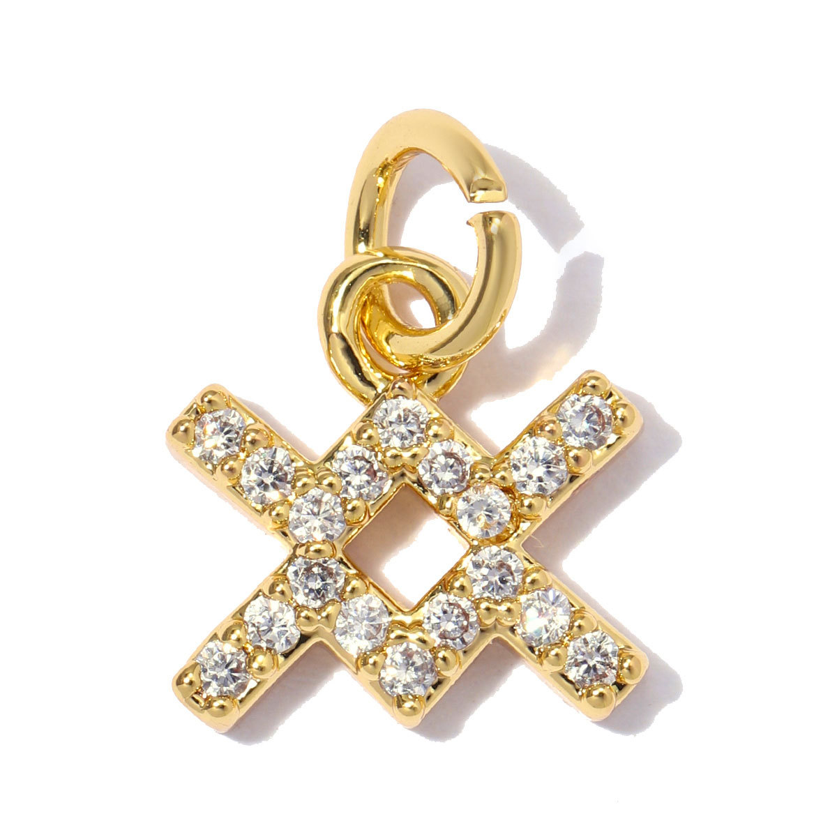6pcs/pack Copper Zircon Zodiac Signs DIY Bracelet Charms Libra Leo Sagittarius Necklace Pendants Woman 18K Real Gold Jewelry Wholesale