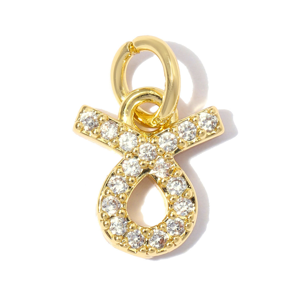 6pcs/pack Copper Zircon Zodiac Signs DIY Bracelet Charms Libra Leo Sagittarius Necklace Pendants Woman 18K Real Gold Jewelry Wholesale