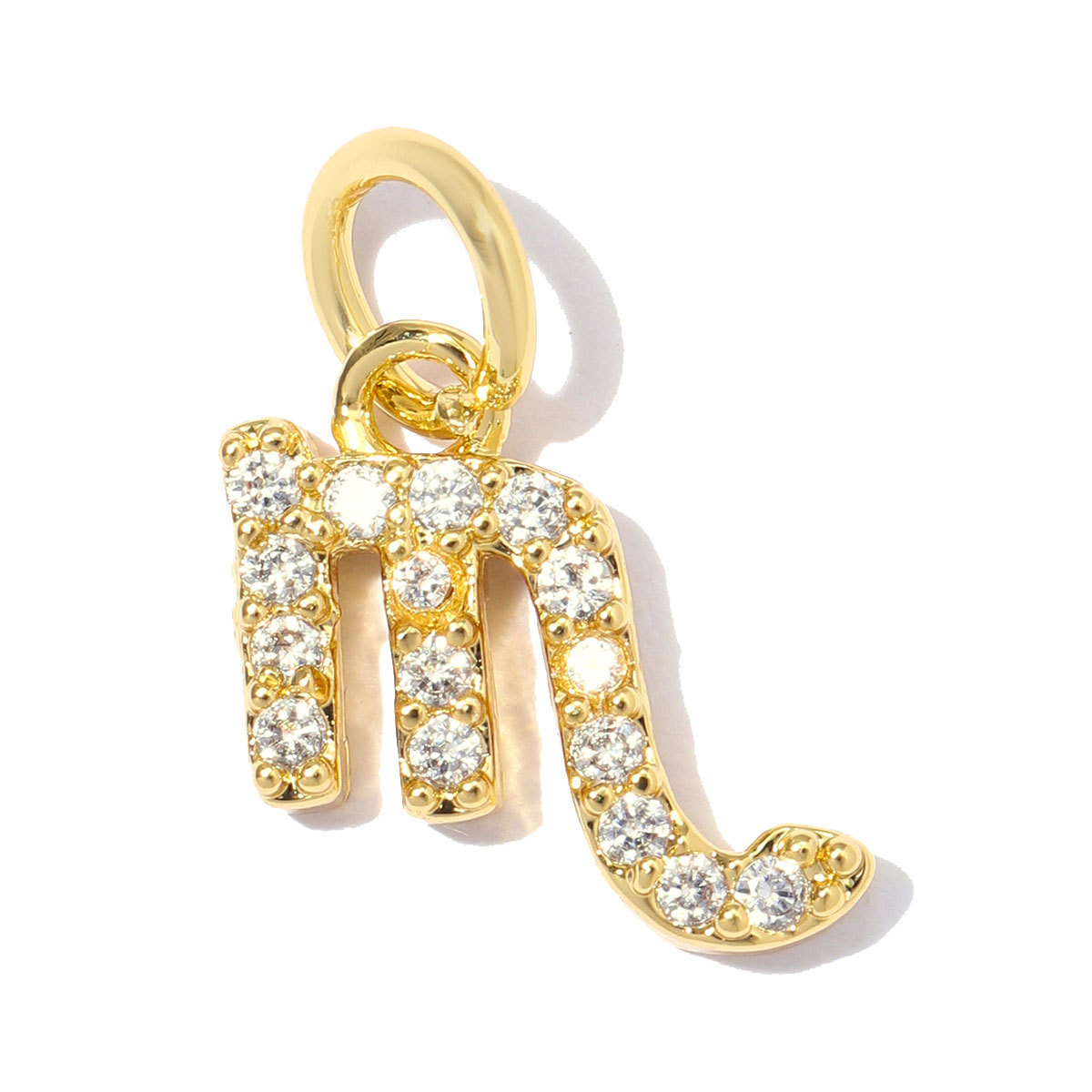6pcs/pack Copper Zircon Zodiac Signs DIY Bracelet Charms Libra Leo Sagittarius Necklace Pendants Woman 18K Real Gold Jewelry Wholesale