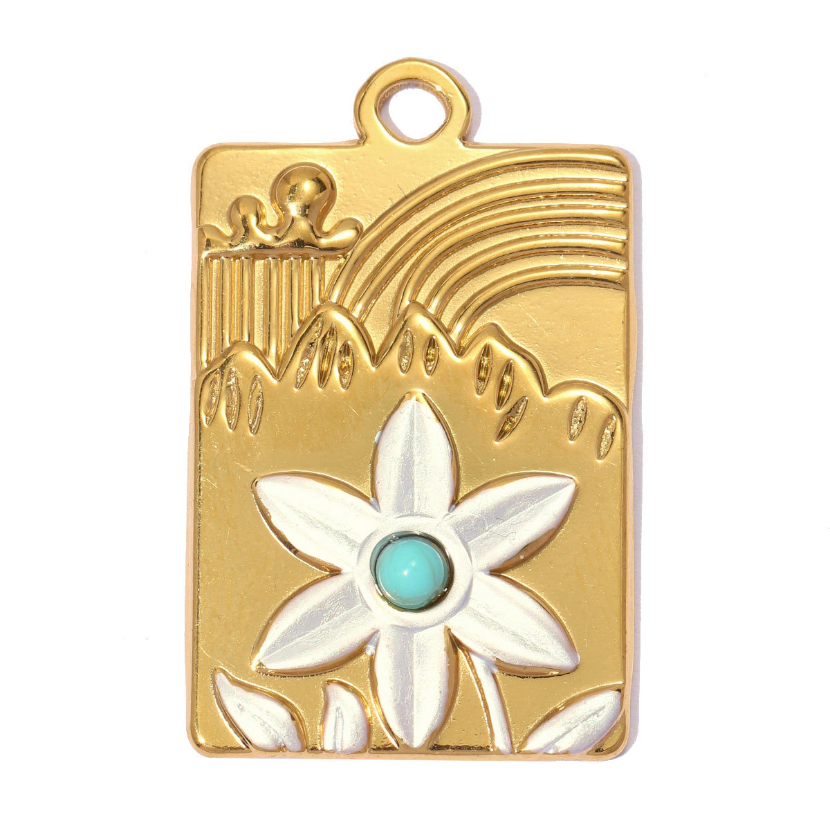 6pcs/pack Stainless Steel Rhinestone Bow Knot DIY Charms Enamel Montain Flower Necklace Pendants Woman Life Tree Jewelry Wholesale