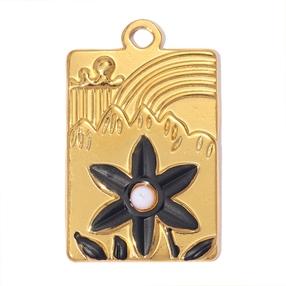 6pcs/pack Stainless Steel Rhinestone Bow Knot DIY Charms Enamel Montain Flower Necklace Pendants Woman Life Tree Jewelry Wholesale