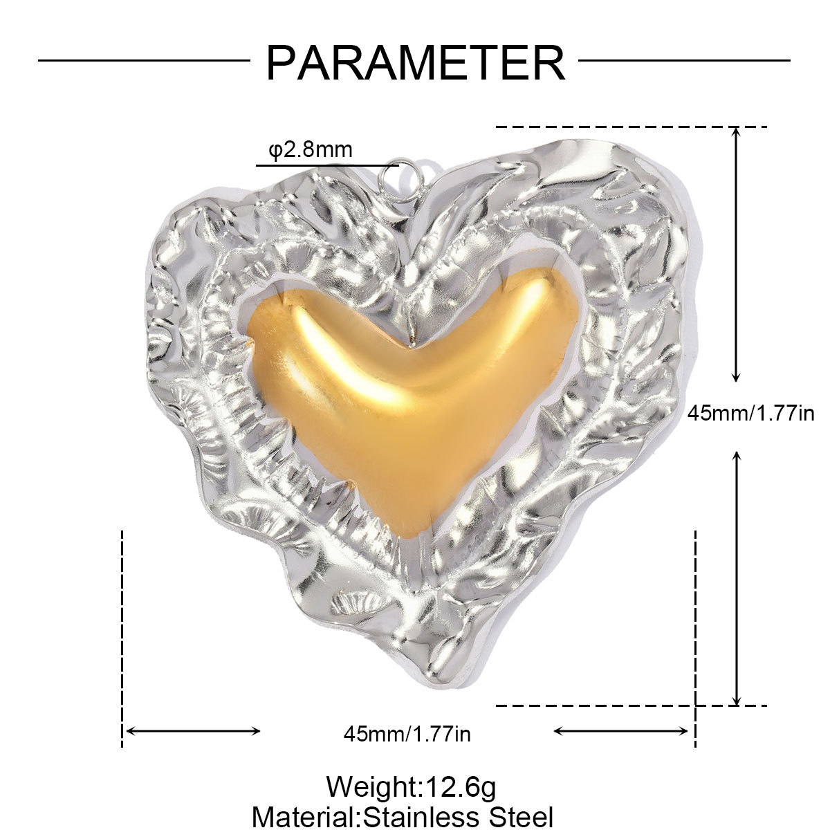 6pcs/pack Stainless Steel Two Tone Daisy Flower DIY Charms Love Heart Starfish Necklace Pendants Woman Shell Jewelry Wholesale