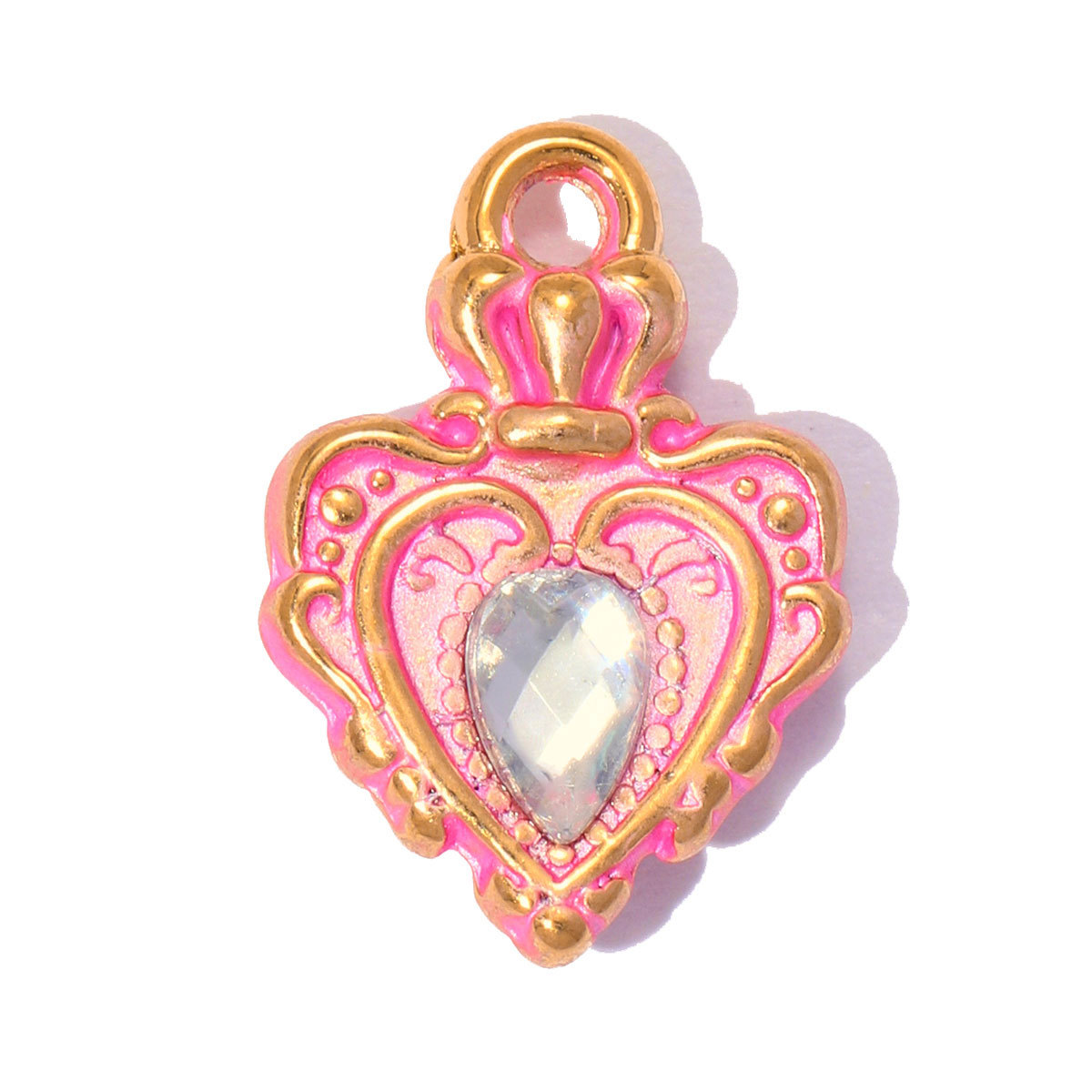 6pcs/pack Stainless Steel ABS Pearl Flower DIY Charm Crown Heart Necklace Pendant Woman Fish Evil Eye Shoe Accessory Wholesale