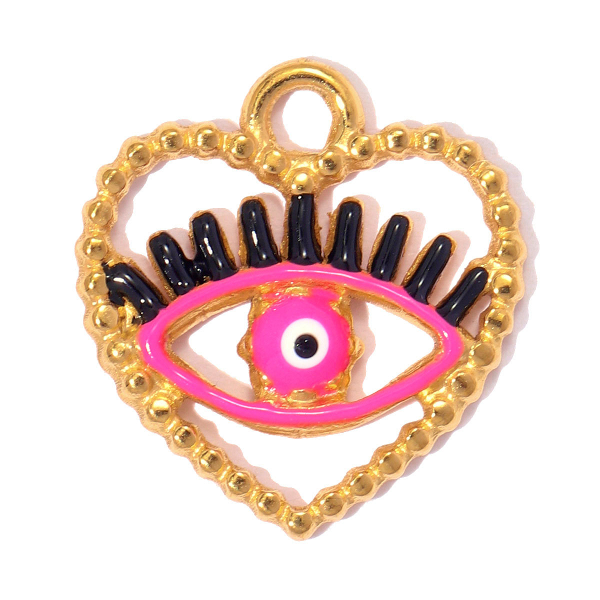 6pcs/pack Stainless Steel ABS Pearl Flower DIY Charm Crown Heart Necklace Pendant Woman Fish Evil Eye Shoe Accessory Wholesale