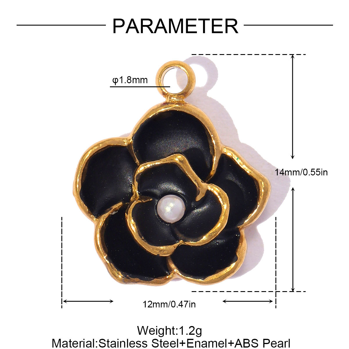 6pcs/pack Stainless Steel ABS Pearl Flower DIY Charm Crown Heart Necklace Pendant Woman Fish Evil Eye Shoe Accessory Wholesale