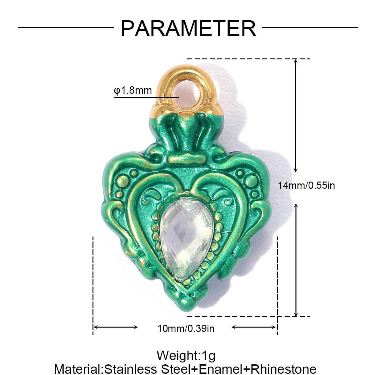 6pcs/pack Stainless Steel Rhinestone Shell DIY Bracelet Charms Dragonfly Heart Necklace Pendants Woman Flower Jewelry Wholesale