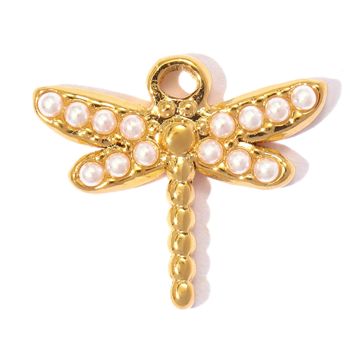 6pcs/pack Stainless Steel Rhinestone Shell DIY Bracelet Charms Dragonfly Heart Necklace Pendants Woman Flower Jewelry Wholesale
