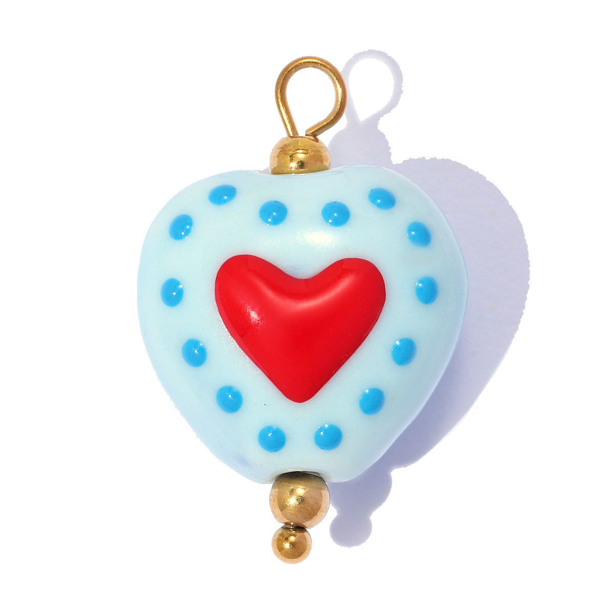 6pcs/pack Stainless Steel Ceramic Cherry Flower DIY Earring Charms Love Heart Necklace Pendants Woman Shoe Accessory Jewelry