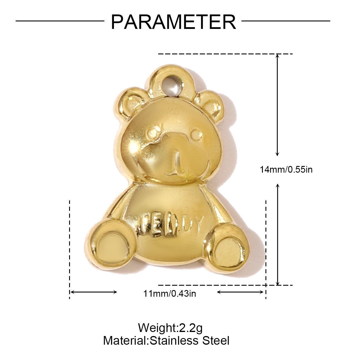 6pcs/pack Stainless Steel Bettle Bee Laybird DIY Bracelet Charms Fox Bear Dachshund Necklace Pendants Women Little Boy Girl Jewelry
