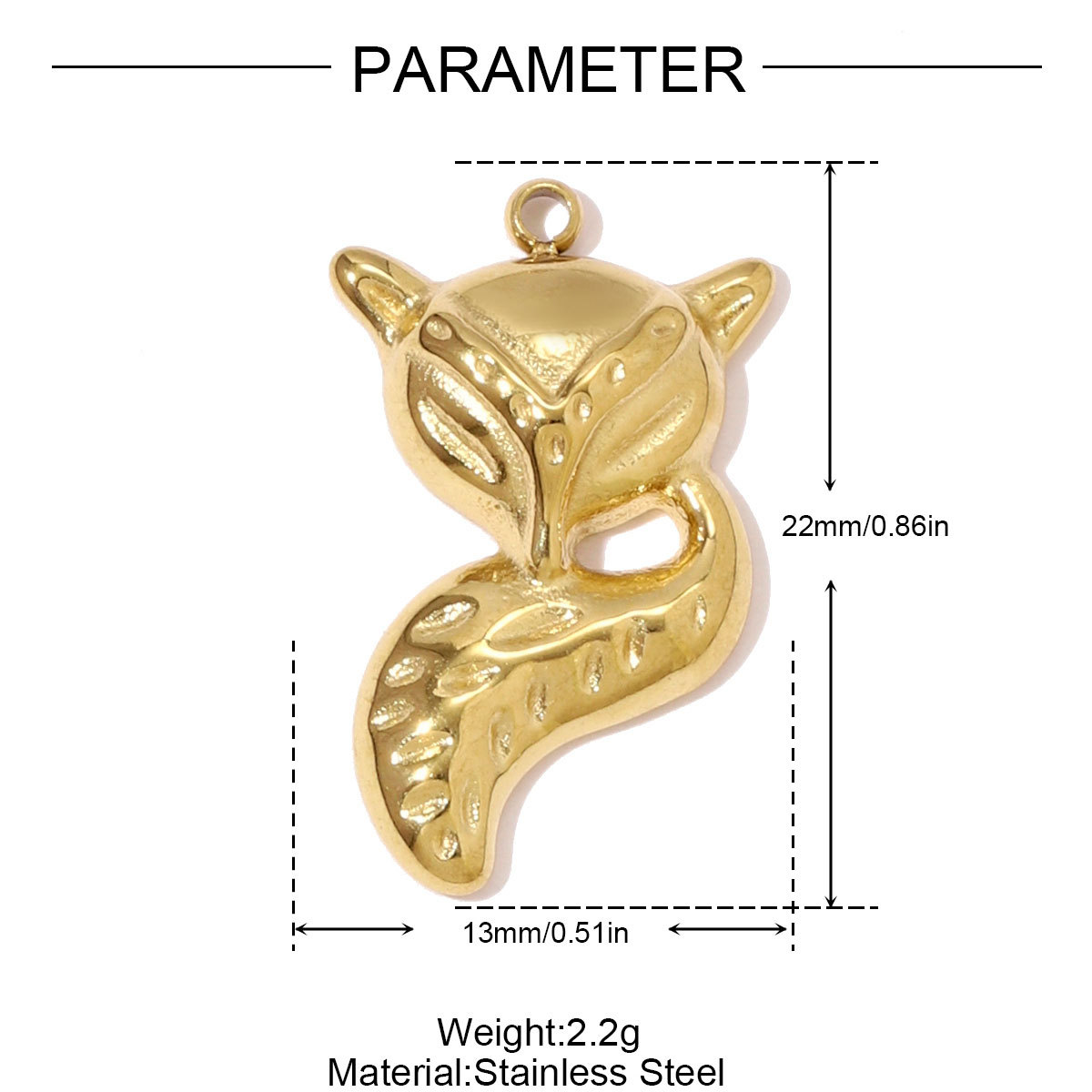 6pcs/pack Stainless Steel Bettle Bee Laybird DIY Bracelet Charms Fox Bear Dachshund Necklace Pendants Women Little Boy Girl Jewelry