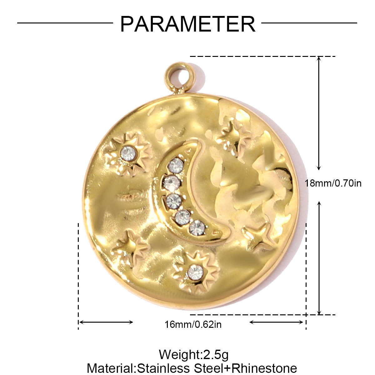 6pcs/pack Stainless Steel Rhinestone Moon Star DIY Charms Enamel Dolphin Sailboat Necklace Pendants Women Mushroom Rabbit Jewelry