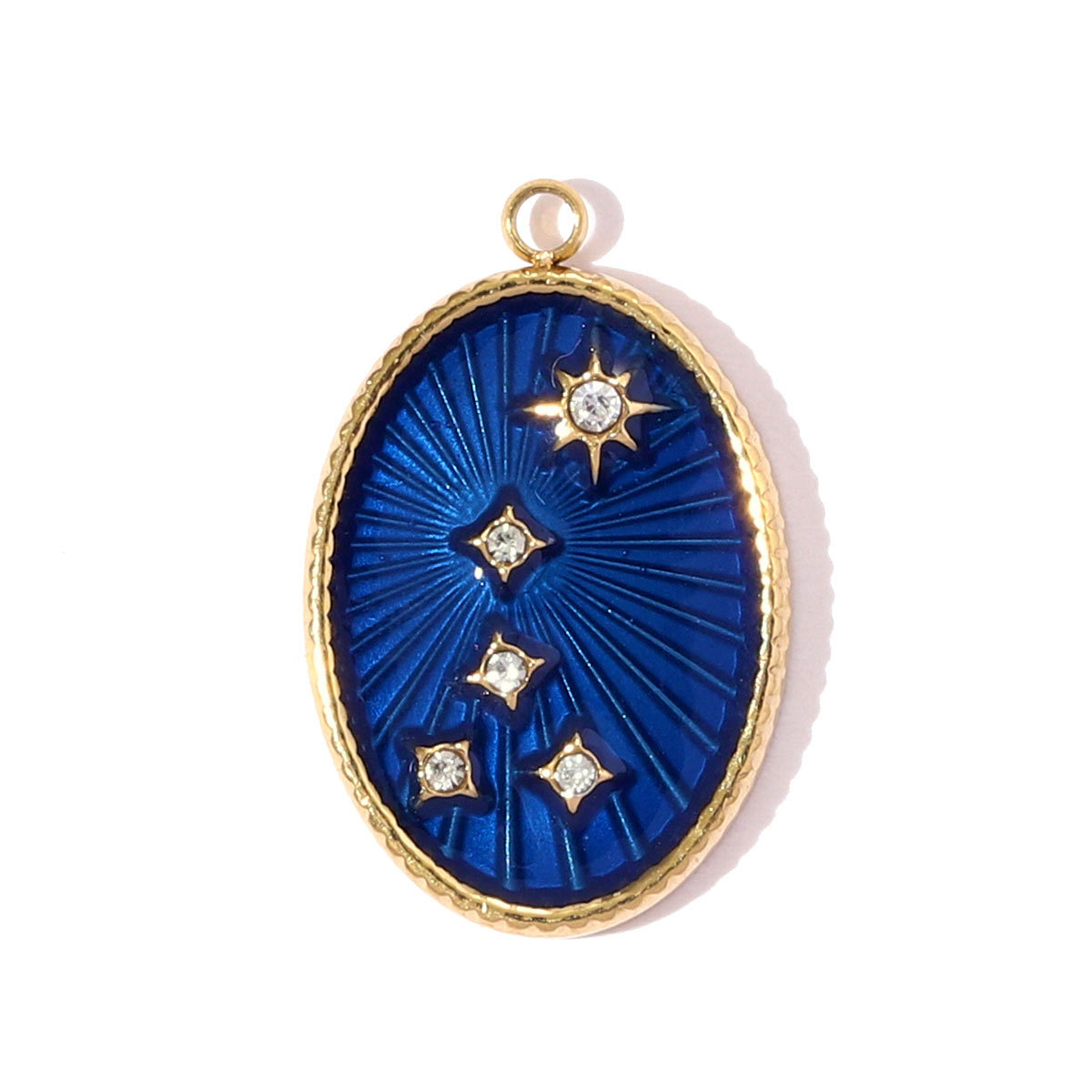 6pcs/pack Stainless Steel Rhinestone Moon Star DIY Charms Enamel Dolphin Sailboat Necklace Pendants Women Mushroom Rabbit Jewelry