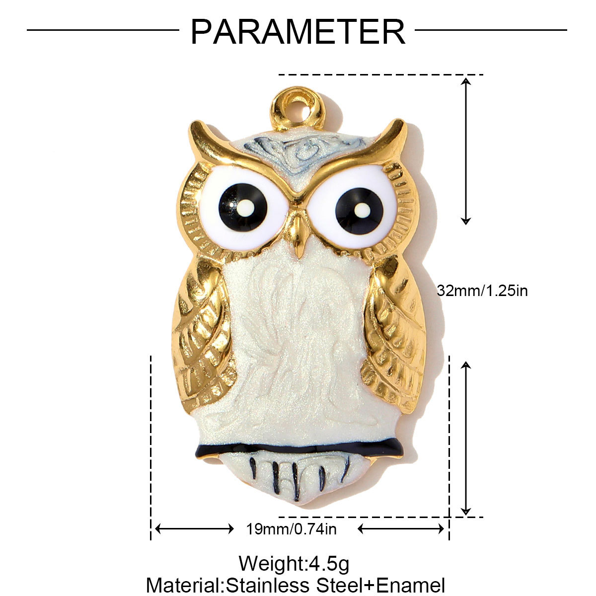 6pcs/pack Big Size Stainless Steel Enamel Owl Bee Necklace Pendant Tropical Fish DIY Earring Charm Women Spider Jewelry