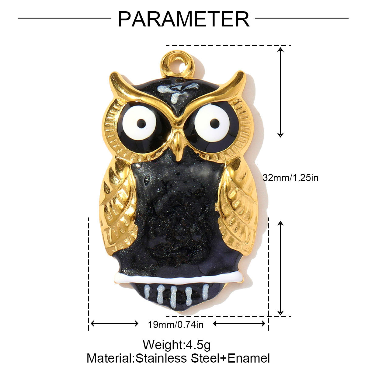 6pcs/pack Big Size Stainless Steel Enamel Owl Bee Necklace Pendant Tropical Fish DIY Earring Charm Women Spider Jewelry