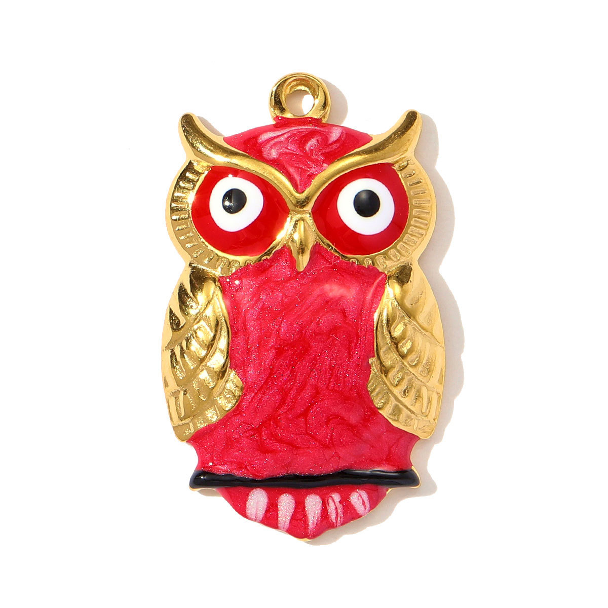 6pcs/pack Big Size Stainless Steel Enamel Owl Bee Necklace Pendant Tropical Fish DIY Earring Charm Women Spider Jewelry